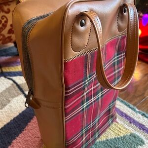 Thermos Red and Brown Plaid Bag